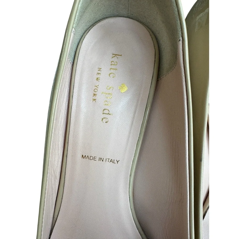 Kate Spade Woman's Patent Leather Pumps Point Toe Tan, Size 8M
